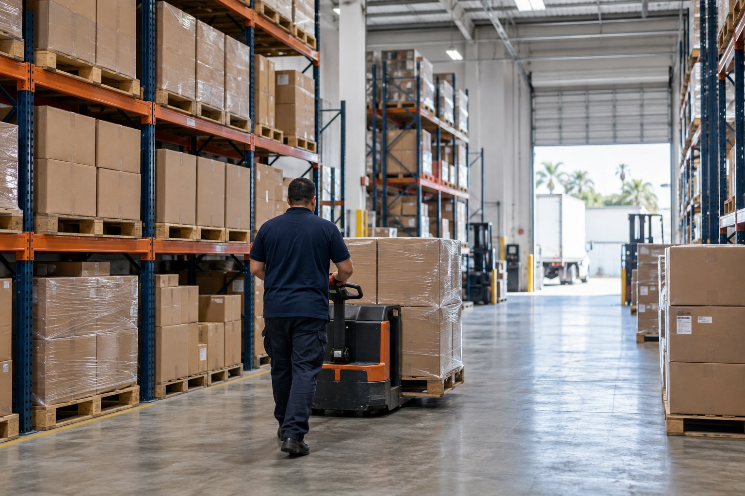 Illustrative wholesale warehouse and dispatch operation